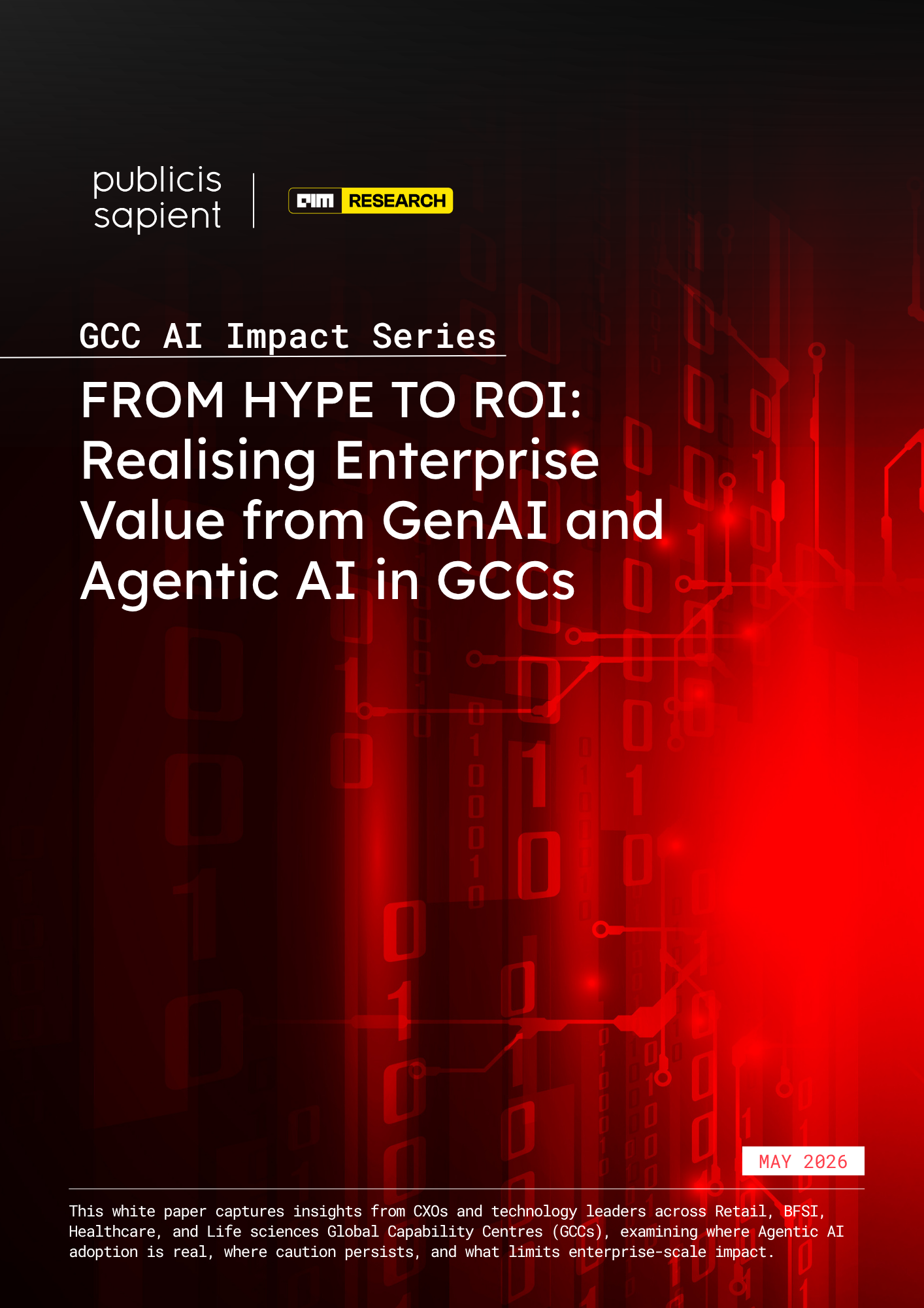 GCC AI Impact Series - From Hype to ROI: Realising Enterprise Value From GenAI and Agentic AI in GCCs — Whitepaper cover